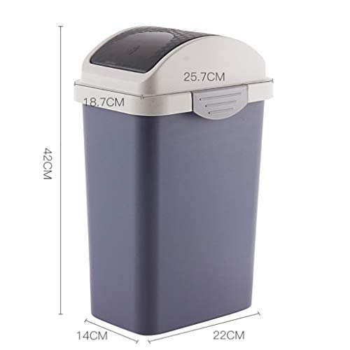 WXXGY Trash Can Waste Swing Lid Waste Recycle Recycling Dustbins Kitchen Bathroom Rubbish Trash Refused Bins/K Blue/42Cmx14Cmx22Cm