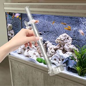 4Pcs Shrimp Feeding Tube and Dish, 2 Acrylic Shrimp Feeder Tube 2 Aquarium Shrimp Feeding Dish Clear Crystal Glass Shrimp Feeder Tube Tray with Suction Cup Fish Tank Feeding Supplies (Small)