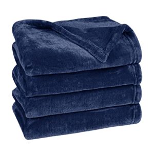 dekoresyon fleece throw blanket, plush fuzzy bed blanket super soft lightweight flannel blankets for couch bed sofa, (navy, 50x60 inches)