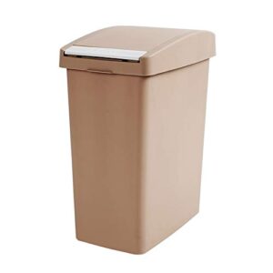 wxxgy trash can 10l rectangular touch top recycle bin recycling waste dustbin kitchen bathroom rubbish containers home office bins/brown