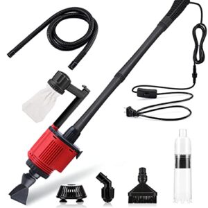 Aquarium Gravel Cleaner Siphon Kit, 6 in 1 Automatic Fish Tank Cleaning Tools Electric Removable Vacuum Water Changer for Changing Water/Removing Detritus/Washing Sands