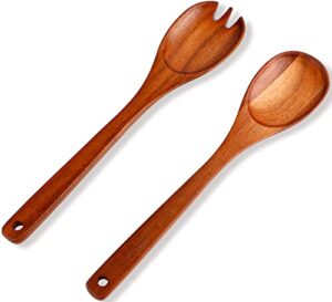acacia wood salad severs, 12inch salad tongs with large spoon and fork for tossing and serving