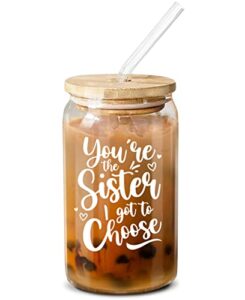 birthday gifts for women - best friend giftss for women – female friendship gifts, sisters gifts from sister - funny bday presents unique gifts for her, bff, bestie, soul sister - 16 oz coffee glass