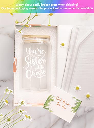 Birthday Gifts For Women - Best Friend Giftss for Women – Female Friendship Gifts, Sisters Gifts From Sister - Funny Bday Presents Unique Gifts For Her, BFF, Bestie, Soul Sister - 16 Oz Coffee Glass