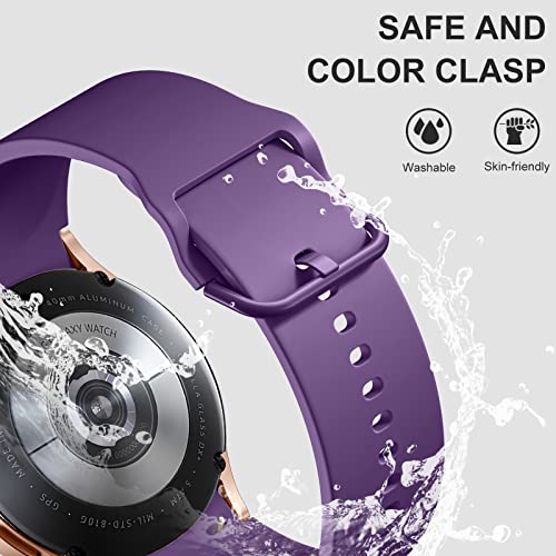 Lerobo 5 Pack No Gap Bands Compatible with Galaxy Watch 6/5/4 Band/Watch 5 Pro Band/Galaxy Watch 4 Band,20mm Soft Silicone Sport Strap for Samsung Watch 5&4 Bands/Watch 4 Classic Bands Women Men