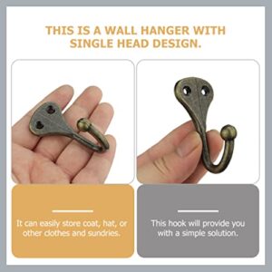 4Pcs Rustic Coat Hooks Single Prong Hanger Wall Vintage Hooks Zinc Alloy Hooks Curtain Tieback Hooks Bedroom Clothes Hooks with Screws for Key Towel Scarf Bag Bronze