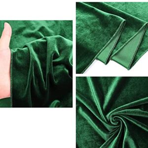 MDS Pack of 1 Yard Stretch Velvet Fabric for Wedding Dress Fashion Crafts Costumes Dance wear Clothing Home Decor Plush Silky Velvet – 58” Width Hunter Green