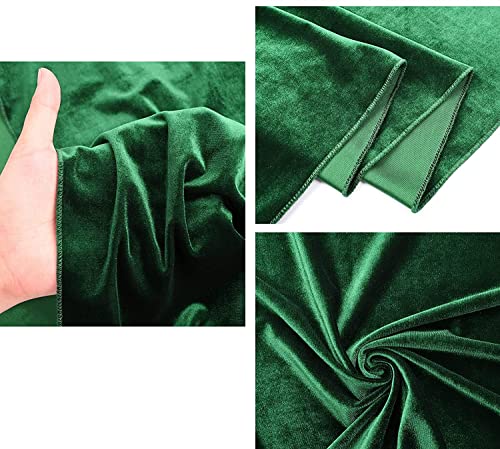 MDS Pack of 1 Yard Stretch Velvet Fabric for Wedding Dress Fashion Crafts Costumes Dance wear Clothing Home Decor Plush Silky Velvet – 58” Width Hunter Green