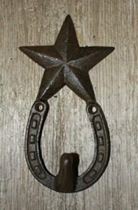 for cast iron rustic ranch star 1 hook coat hooks rack towel horseshoe home décor plaques & signs