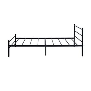 FurnitureR Bed Frame No Box Spring Needed Twin Size Bed Frames for Teens/Adults, Modern Simple Style Platform Mattress Foundation Upgraded Metal Bed with Storage/Headboard/Footbaord, Black