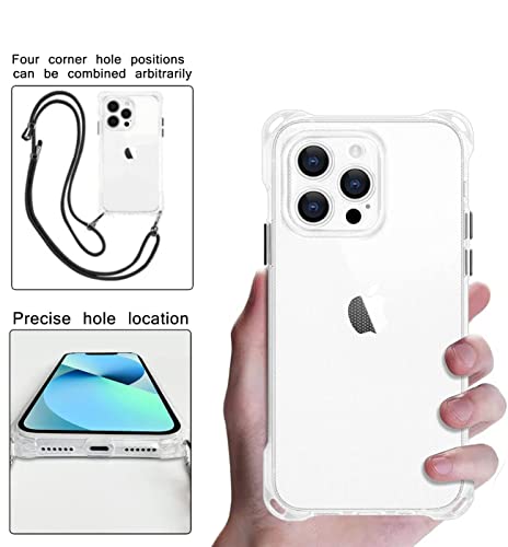 ZHIYIWU Compatible with iPhone 14 Pro Max Case Clear Shockproof Strap Shoulder Strap Crossbody TPU iPhone14 ProMax Clear Case Adjustable Neck Lanyard Protector iPhone14 ProMax Case-Clear