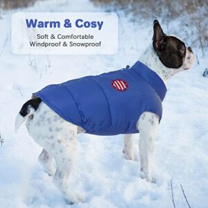 Kuoser Dog Winter Coat Padded Vest, Windproof Dogs Puffer Jacket, Warm Soft Puppy Cold Weather Clothes Doggie Insulated Outwear, Lightweight Pet Winter Outdoor Costume for Small Medium Dogs, XS-XL