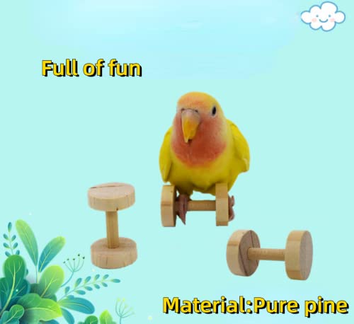 Parrot Bird Toy Supplies Gnawing Dumbbell Weight Lifting Training Intelligence Development Props Bird Tools for Parrots Budgie Parakeet Cockatiel Cockatoo Conure