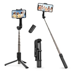 sensyne 3 in 1 selfie stick, 40" extendable phone tripod with wireless remote, lightweight, portable for selfies, video recording, live stream, youtube, tiktok, compatible with all cell phones