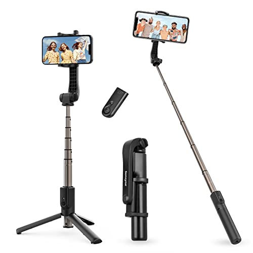 Sensyne 3 in 1 Selfie Stick, 40" Extendable Phone Tripod with Wireless Remote, Lightweight, Portable for Selfies, Video Recording, Live Stream, YouTube, TikTok, Compatible with All Cell Phones