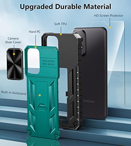 FNTCASE for Galaxy A23 5G|4G Case: Samsung A23 Case Military Drop Protective Heavy Duty Protection Cell Phone Cover with Kickstand | Shockproof Rugged TPU Matte Textured Tough Hybrid Bumper - 6.6inch