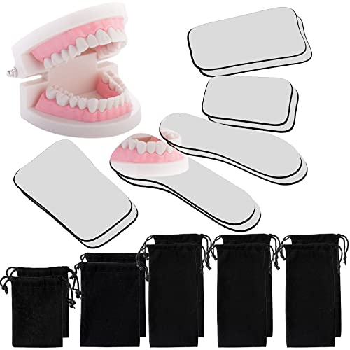 Dental Mouth Mirror Occlusal Reflector Mirror Intraoral Photography Mirror 2 Sided Dental Plated Glass Intraoral Photo Reflector Dental Mirrors for Clinic Dentist (10 Pieces)