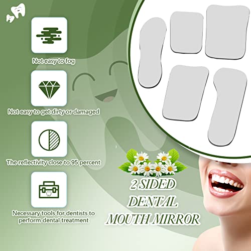 Dental Mouth Mirror Occlusal Reflector Mirror Intraoral Photography Mirror 2 Sided Dental Plated Glass Intraoral Photo Reflector Dental Mirrors for Clinic Dentist (10 Pieces)