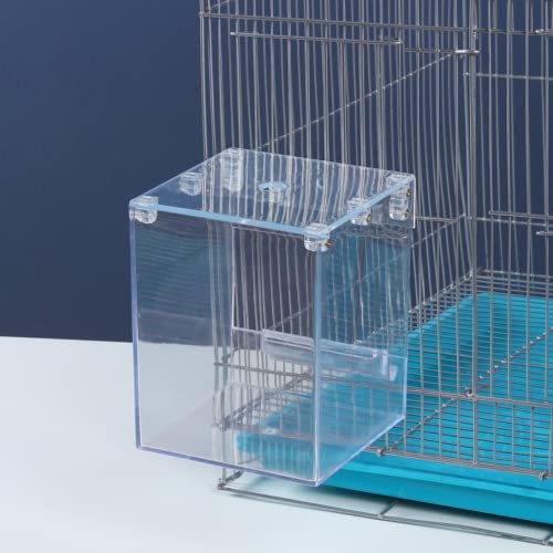 Bath Cage, Cleaning Pet Supplies Cockatiel Bird Bathtub with Water Injector for Small and Medium Birds Parrots Spacious Parakeets Portable Shower for Square Birdcage