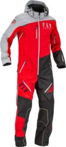 fly racing adult cobalt shell snow bike monosuit (red/grey, medium)