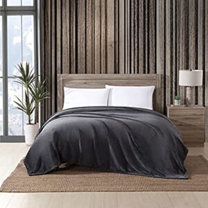 eddie bauer- king blanket, ultra soft & cozy plush home décor, all season bedding (solid grey, king)