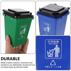 Cabilock Mini Dumpster Small Recycling Bin 2 Pcs Mini Pencil Stand Small Trash can Office Supplies Organizer Curbside Garbage Trash Mini Dumpster Pencil Holder