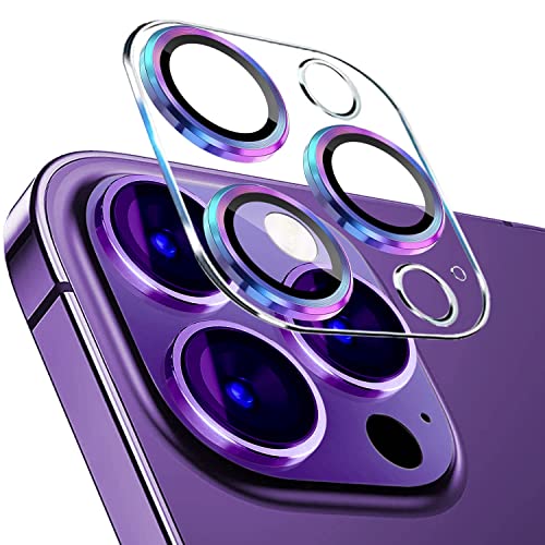 Actgan for iPhone 14 Pro and iPhone 14 Pro Max Camera Lens Protector Aluminum Alloy Plus Acrylic + 9H Tempered Glass Camera Screen Full Coverage Accessories Case Friendly Cover Colorful