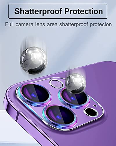 Actgan for iPhone 14 Pro and iPhone 14 Pro Max Camera Lens Protector Aluminum Alloy Plus Acrylic + 9H Tempered Glass Camera Screen Full Coverage Accessories Case Friendly Cover Colorful