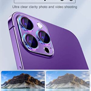 Actgan for iPhone 14 Pro and iPhone 14 Pro Max Camera Lens Protector Aluminum Alloy Plus Acrylic + 9H Tempered Glass Camera Screen Full Coverage Accessories Case Friendly Cover Colorful