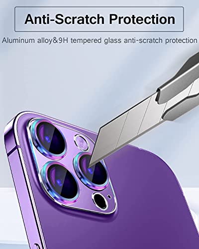 Actgan for iPhone 14 Pro and iPhone 14 Pro Max Camera Lens Protector Aluminum Alloy Plus Acrylic + 9H Tempered Glass Camera Screen Full Coverage Accessories Case Friendly Cover Colorful