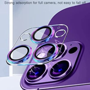 Actgan for iPhone 14 Pro and iPhone 14 Pro Max Camera Lens Protector Aluminum Alloy Plus Acrylic + 9H Tempered Glass Camera Screen Full Coverage Accessories Case Friendly Cover Colorful