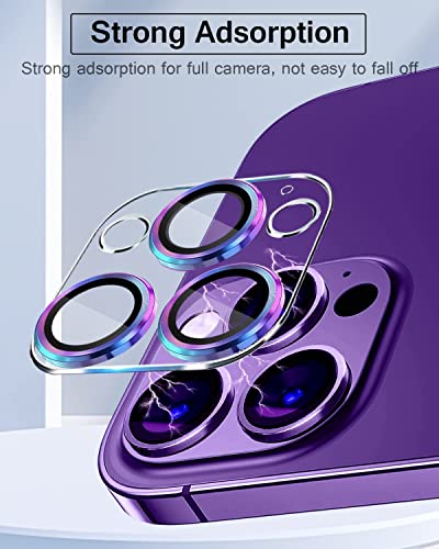 Actgan for iPhone 14 Pro and iPhone 14 Pro Max Camera Lens Protector Aluminum Alloy Plus Acrylic + 9H Tempered Glass Camera Screen Full Coverage Accessories Case Friendly Cover Colorful