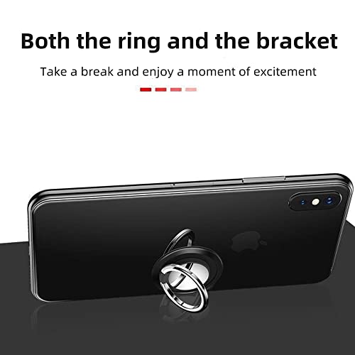 Cell Phone Ring Holder 360° Rotation Phone Ring Holder Sturdy and Sleek Loop Finger Ring Kickstand Suitable for All Phones (Black)