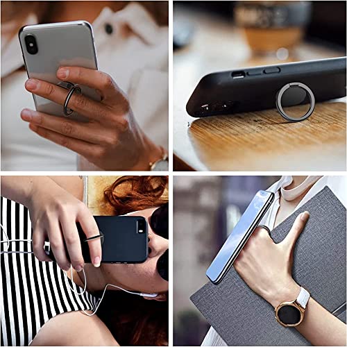 Cell Phone Ring Holder 360° Rotation Phone Ring Holder Sturdy and Sleek Loop Finger Ring Kickstand Suitable for All Phones (Black)