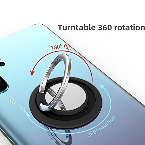Cell Phone Ring Holder 360° Rotation Phone Ring Holder Sturdy and Sleek Loop Finger Ring Kickstand Suitable for All Phones (Black)