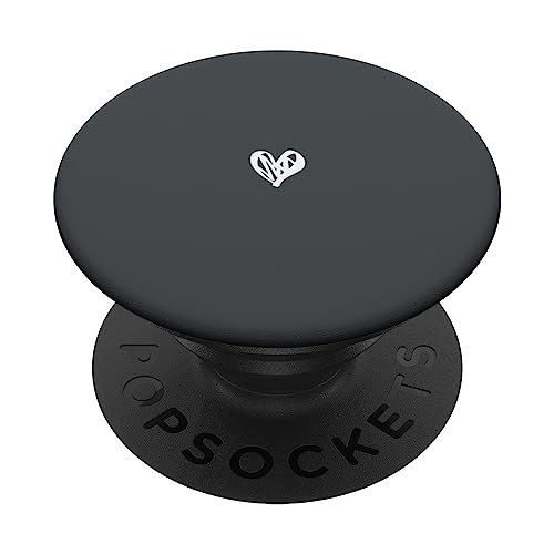 Cute Anthracite Heart Love Minimalist PopSockets Standard PopGrip