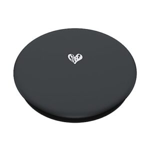 Cute Anthracite Heart Love Minimalist PopSockets Standard PopGrip