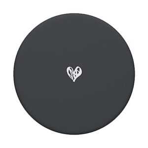 Cute Anthracite Heart Love Minimalist PopSockets Standard PopGrip