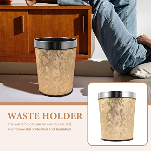 Cabilock Decorative Storage Baskets Cabinet Bins Trash Can Retro bathroo Waste Paper Basket Kitchen Waste bin Waste Paper Bucket Waste Container Stainless Steel Litter Box