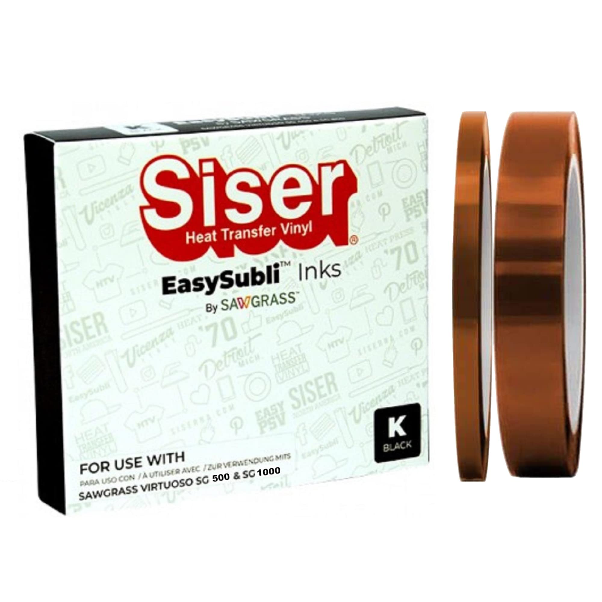 Sawgrass SubliJet Easysubli Sublimation Ink SG500 & SG1000 - Black (31ml) and 2 Rolls of ProSub Heat Resistant Tape