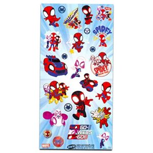 Spidey and His Amazing Friends Mini Backpack with Lunch Box Set - Bundle with 11'' Spiderman Backpack, Spidey Lunch Bag, Water Bottle, Stickers, More | Spiderman Backpack for Toddlers