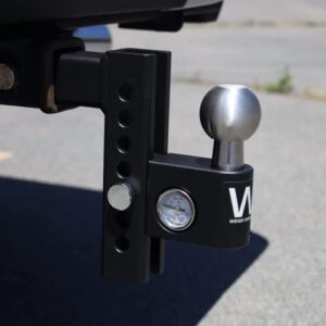 Weigh Safe Aero Hitch - Adjustable Trailer Hitch Ball Mount - 6" Drop Hitch for 2" Receiver - Premium Heavy Duty Steel Trailer Tow Hitch w/Built in Weight Scale for Anti Sway, 12,500 lbs GTW