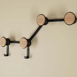 TidyHangers Clothes Hooks for Wall Indoor Coat Rack Hanger Creative Pack. Wall Hooks for Clothes & Knobs with Hanger in Oak. Hall Tree for Doorways, Hallways.