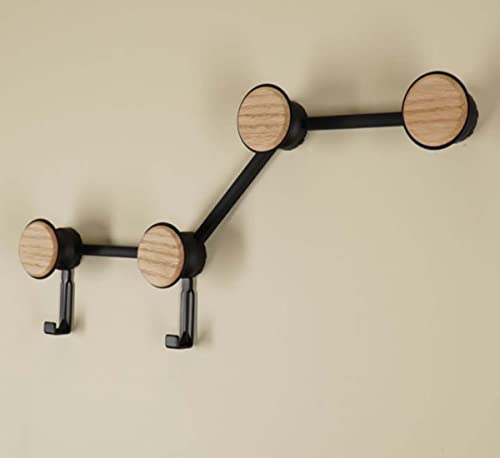 TidyHangers Clothes Hooks for Wall Indoor Coat Rack Hanger Creative Pack. Wall Hooks for Clothes & Knobs with Hanger in Oak. Hall Tree for Doorways, Hallways.