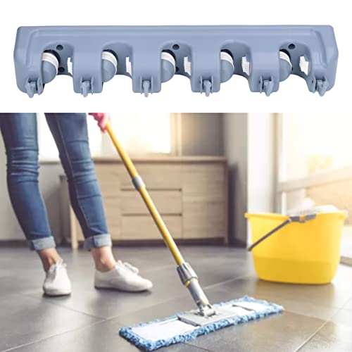 Wall Mounted Broom Rack, Lightweight Plastic Broom Stand Space Saving Easy Installation (Type B)