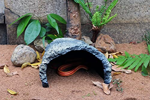 Gray Reptile Rock Cave Habitat Hide – Premium Non-Toxic Resin for Aquariums & Terrariums – Large Size