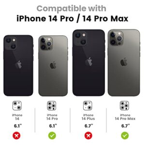 Tensea [3Pcs] for iPhone 14 Pro / 14 Pro Max Camera Screen Protector, Tempered Glass Film Camera Cover Lens Protector, Full Edge to Edge, HD Clear, Case Friendly for iPhone 14Pro 6.1"/ 14 ProMax 6.7"