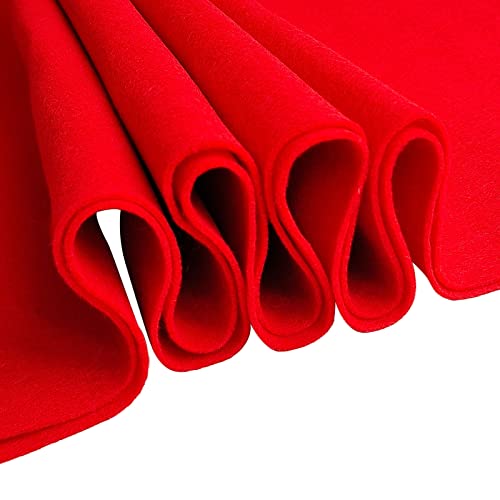 Jtnohx Color Felt, 1 Square Yard Felt Fabric, 1.4mm Thickness Flexible Craft Felt, Felt by Yard for Art & Craft Project (Red)