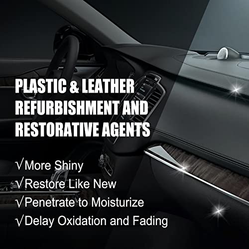 WOHSAO Car Interior Leather and Plastic Coating Agent, Automotive Interior Leather Coating, Cleaning, Maintenance and Protection 120ML