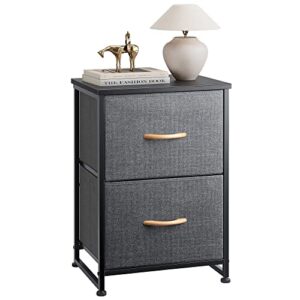 nicehill nightstand for bedroom with drawers, small dresser, bedside furniture, night stand end table with storage drawers for bedroom, dark grey